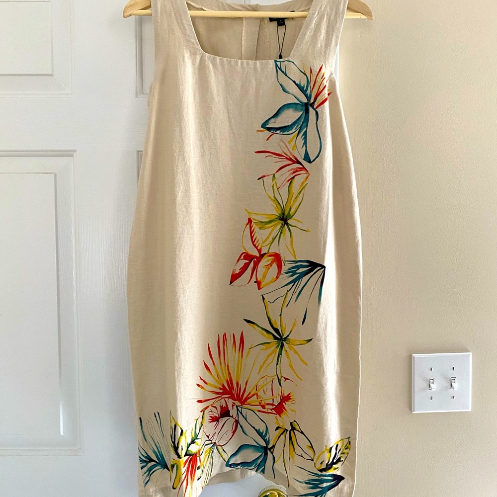 Sleeveless linen blend dress. Size small. New with tags